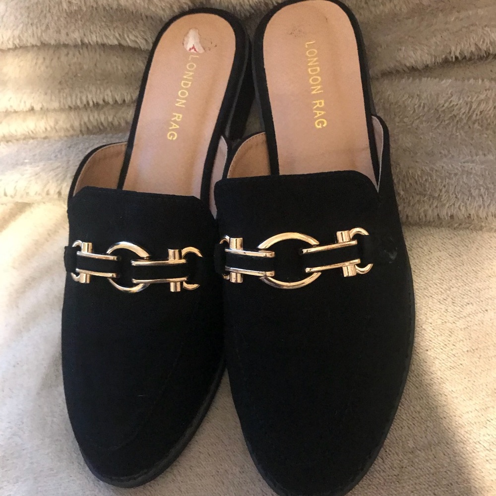 ✨ LONDON RAG✨ Black Suede  Mules